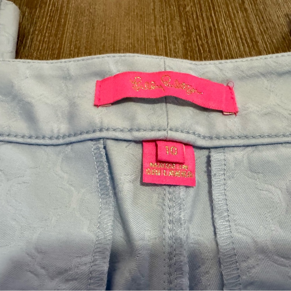 Lilly Pulitzer PowderBlue Textured Pants - Picture 2 of 6